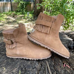 UGG Cara Ankle Fringe Suede Boots